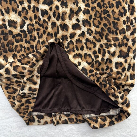 VTG Y2K 90s Kay Unger Leopard Print Dress Mesh Detail Glam Punk Going Out SZ 10 - Picture 10 of 12